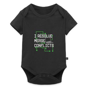 I Resolve Merge Conflicts Coder Software Developer - Baby Premium Kurzarmbody - Schwarz - Vorne