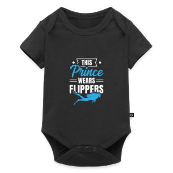 This Prince Wears Flippers Diver Scuba Diver Divin - Baby Premium Kurzarmbody - Schwarz - Vorne