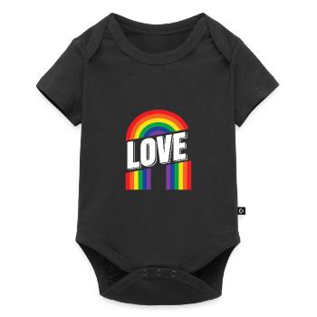 Pride Heart Lgbtq Bisexual Rainbow Love Transgende - Baby Premium Kurzarmbody - Schwarz - Vorne