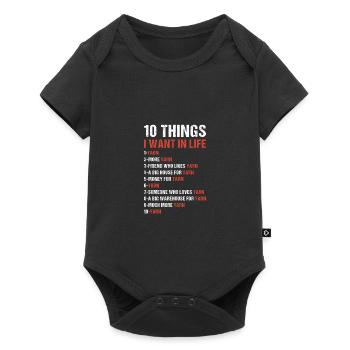 10 choses que je veux tricoter dans la vie - Body à manches courtes Premium Bébé - noir - Devant