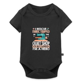 I Rescue Fabric Trapped In The Quilt Shop Knitting - Baby Premium Kurzarmbody - Schwarz - Vorne