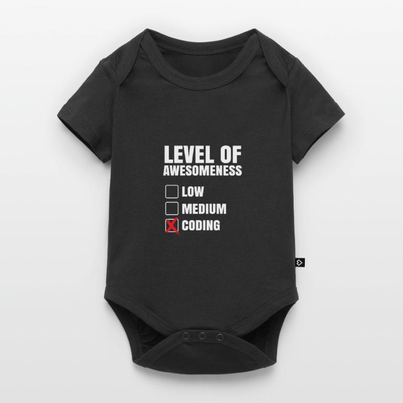 Level Of Awesomeness Low Medium Coding Programming Baby Premium Kurzarmbody
