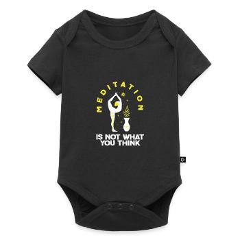 Meditation Is Not What You Think Meditating Relaxa - Baby Premium Kurzarmbody - Schwarz - Vorne