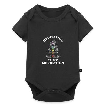 Meditation Is My Medication Meditating Relaxation - Baby Premium Kurzarmbody - Schwarz - Vorne