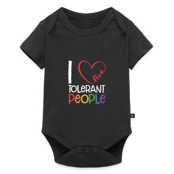 I Love Tolerant People Bisexual Gay Pansexual Rain - Baby Premium Kurzarmbody - Schwarz - Vorne