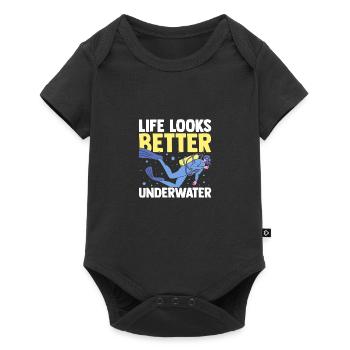 Life Looks Better Underwater Scuba Diver Diving Sn - Baby Premium Kurzarmbody - Schwarz - Vorne
