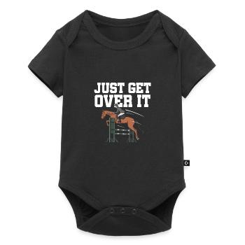 Just Get Over It Horse Lover Equestrian Show Jumpi - Baby Premium Kurzarmbody - Schwarz - Vorne