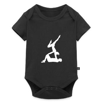 Retro Graphic Gymnast Gymnastics Acrobat Acrobatic - Baby Premium Kurzarmbody - Schwarz - Vorne