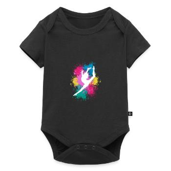 Retro Graphic Gymnast Gymnastics Acrobat Acrobatic - Baby Premium Kurzarmbody - Schwarz - Vorne