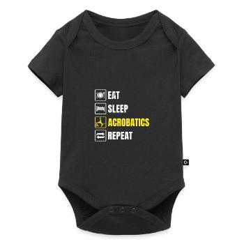 Eat Sleep Acrobatics Repeat Acrobat Gymnastics Gym - Baby Premium Kurzarmbody - Schwarz - Vorne