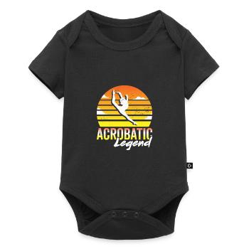 Retro Graphic Gymnast Gymnastics Acrobat Acrobatic - Baby Premium Kurzarmbody - Schwarz - Vorne