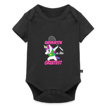 Badminton Is The Greatest Badminton Player Shuttle - Baby Premium Kurzarmbody - Schwarz - Vorne