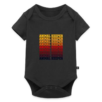 Retro Graphic Animal Keeper Zoo Keeper Animal Love - Baby Premium Kurzarmbody - Schwarz - Vorne