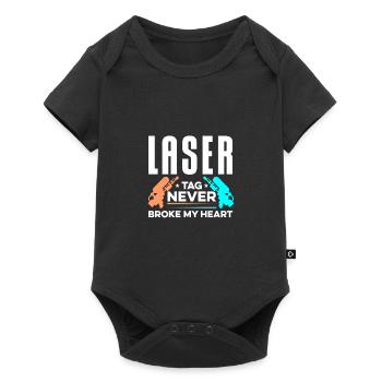 Lasertag Never Broke My Heart Lasertag Player Lase - Baby Premium Kurzarmbody - Schwarz - Vorne