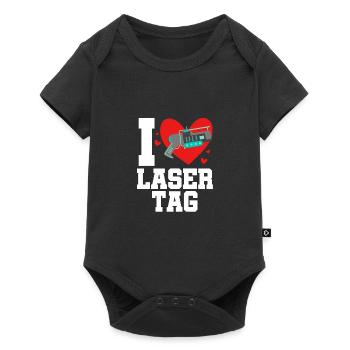 I Love Lasertag Lasertag Player Lasergame Phaser R - Baby Premium Kurzarmbody - Schwarz - Vorne