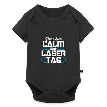 Keep Calm And Let's Play Lasertag Lasergame Player - Baby Premium Kurzarmbody - Schwarz - Vorne