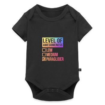 Level Of Awesomeness Low Medium Paraglider Paragli - Baby Premium Kurzarmbody - Schwarz - Vorne