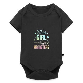This Girls loves Hamsters Animal Owner Pets Lover - Baby Premium Kurzarmbody - Schwarz - Vorne