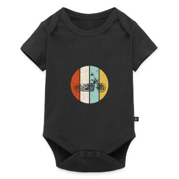 Retro Graphic Motorcycle Rider Motorcyclist Biker - Baby Premium Kurzarmbody - Schwarz - Vorne