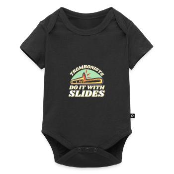 trombone, trombonist, musician, trombone player - Baby Premium short-sleeve bodysuit - black - Front