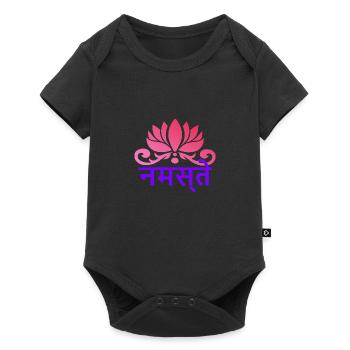 Yoga Gansha Namaste Sanskrit Namaste Meditation - Baby Premium short-sleeve bodysuit - black - Front