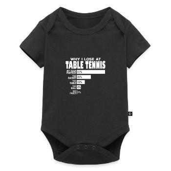 Tennis de table Double Pourquoi Je Perds Drôle Jeu De Mots Dicton - Body à manches courtes Premium Bébé - noir - Devant