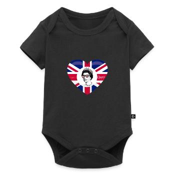 British Queen Monarchy Platinum Jubilee 70th yr - Baby Premium short-sleeve bodysuit - black - Front