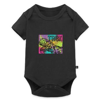 Dino T-Rex Splash Tyrannosaurus Gift Idea - Baby Premium short-sleeve bodysuit - black - Front