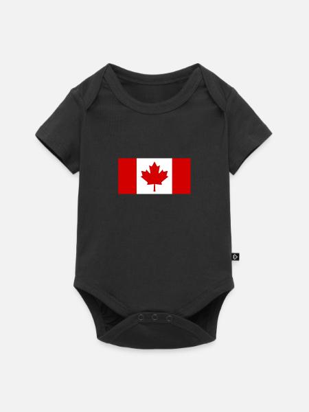 Speciale Canadese vlag Canada - Premium babyrompertje met korte mouwen - zwart