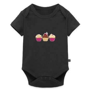 Cupcake - Muffin - Donut - Eis - Schokolade - DD - Baby Premium Kurzarmbody - Schwarz - Vorne