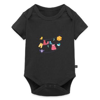 Laundry Birds Hanging Clothes Bird Lover Gift - Baby Premium short-sleeve bodysuit - black - Front