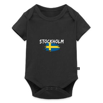 Stockholm Drapeau Suède - Body à manches courtes Premium Bébé - noir - Devant