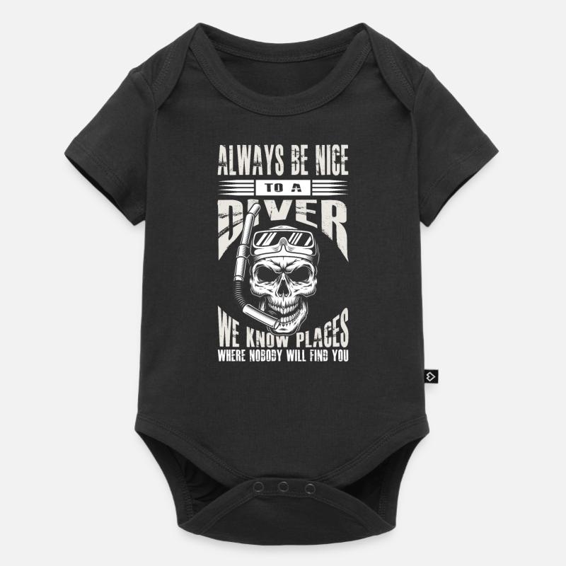 Snorkeling Skull Be Nice To a Diver - Body à manches courtes Premium Bébé - noir