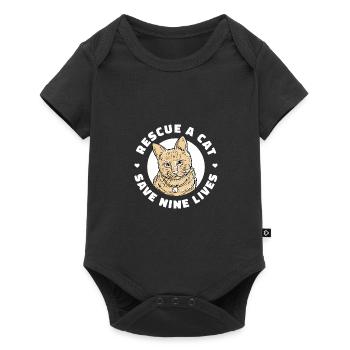Rescue A Cat Save Nine Lives Cat Owner Animals Kit - Baby Premium Kurzarmbody - Schwarz - Vorne