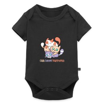 Cats Bring Happiness Cat Owner Cat Lover Training - Baby Premium Kurzarmbody - Schwarz - Vorne