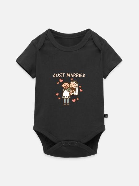 Hochzeitspaar Ehe - Baby Premium Kurzarmbody - Schwarz