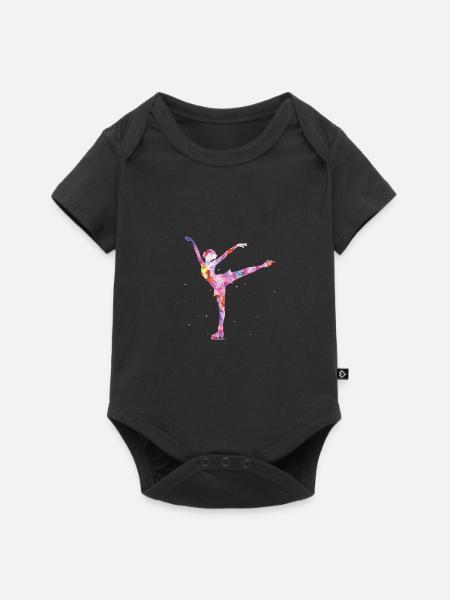Eiskunstläuferin - Baby Premium Kurzarmbody - Schwarz