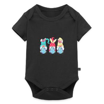 Cute Gnomes Easter Egg Hunting - Baby Premium short-sleeve bodysuit - black - Front