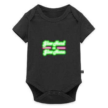 Glow Hard or Glow Home 80's Party - Baby Premium short-sleeve bodysuit - black - Front