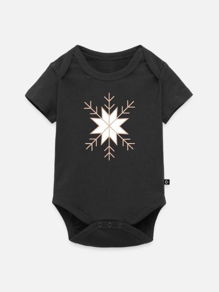 Schneeflocken - Baby Premium Kurzarmbody - Schwarz