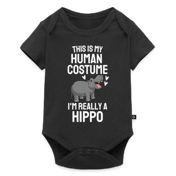 Hippo Costume Party Africa Animal Gift Horse - Baby Premium short-sleeve bodysuit - black - Front