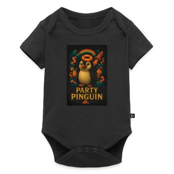 Party Penguin – Funny Animal Design - Baby Premium short-sleeve bodysuit - black - Front