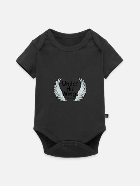 Unter Seinen Flügeln Psalm 91:4 Engelsflügel Desig - Baby Premium Kurzarmbody - Schwarz