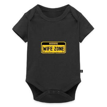 Wife Warning Wife Zone Husband - Baby Premium short-sleeve bodysuit - black - Front