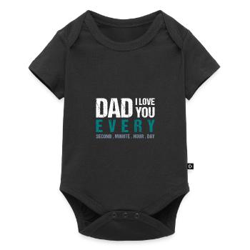 Papa, je t’aime à chaque seconde. Minute. Heure. Jour - Body à manches courtes Premium Bébé - noir - Devant