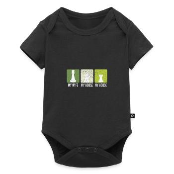 Chess Player Chess Games Chess Pun - Baby Premium Kurzarmbody - Schwarz - Vorne