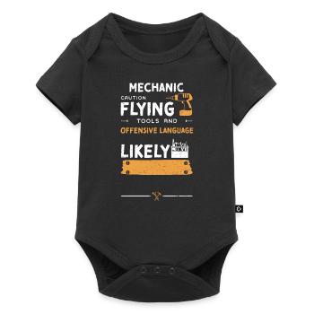 Mechanic Caution Flying Tools An... - Baby Premium Kurzarmbody - Schwarz - Vorne