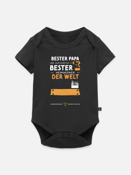Bester Papa Und Gleichzeitig Bes... - Baby Premium Kurzarmbody - Schwarz