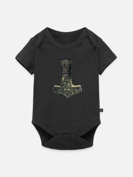 Original Thors Hammer Wikinger Keltisches Symbol - Baby Premium Kurzarmbody - Schwarz
