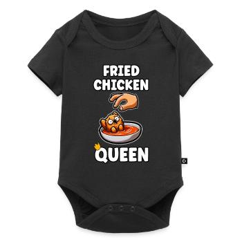Drôle de poulet frit femme fille cadeau - Body à manches courtes Premium Bébé - noir - Devant